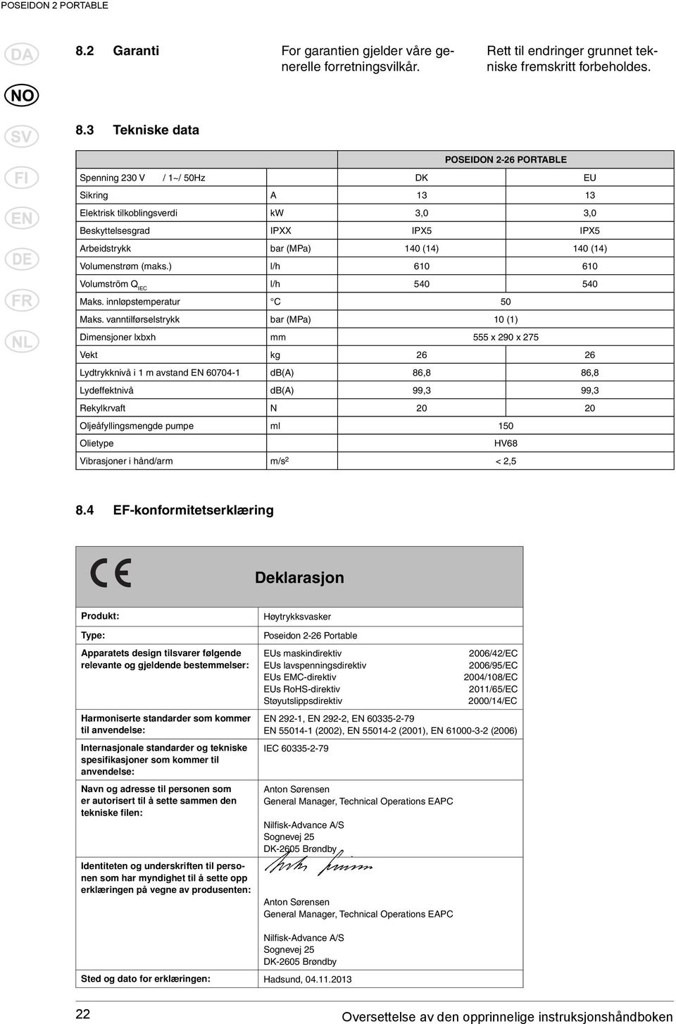 Volumenstrøm (maks.) l/h 610 610 Volumström Q IEC l/h 540 540 Maks. innløpstemperatur C 50 Maks.
