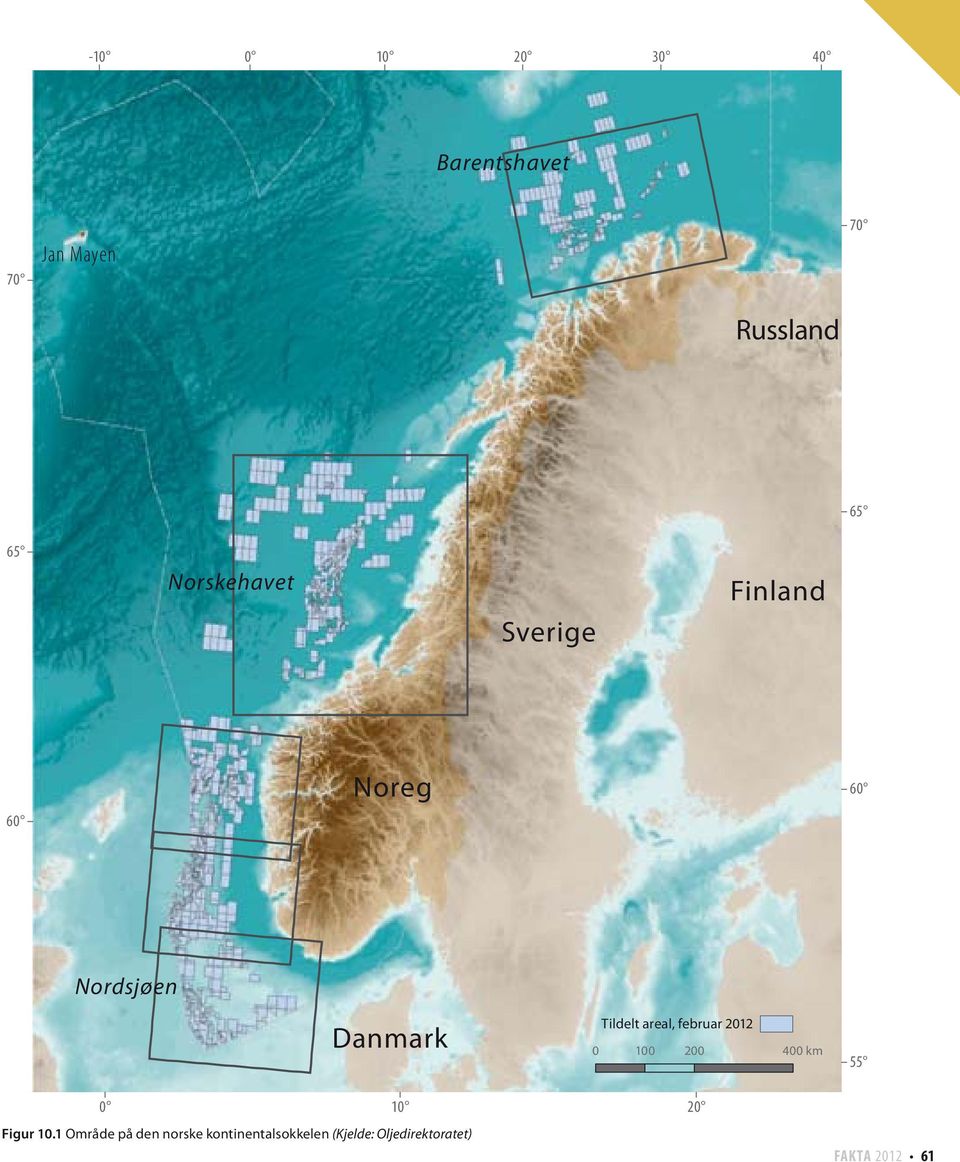areal, februar 2012 0 100 200 400 km 55 0 10 20 Figur 10.