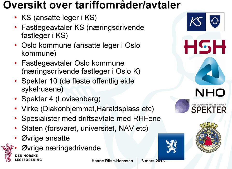 Spekter 10 (de fleste offentlig eide sykehusene) Spekter 4 (Lovisenberg) Virke (Diakonhjemmet,Haraldsplass etc)