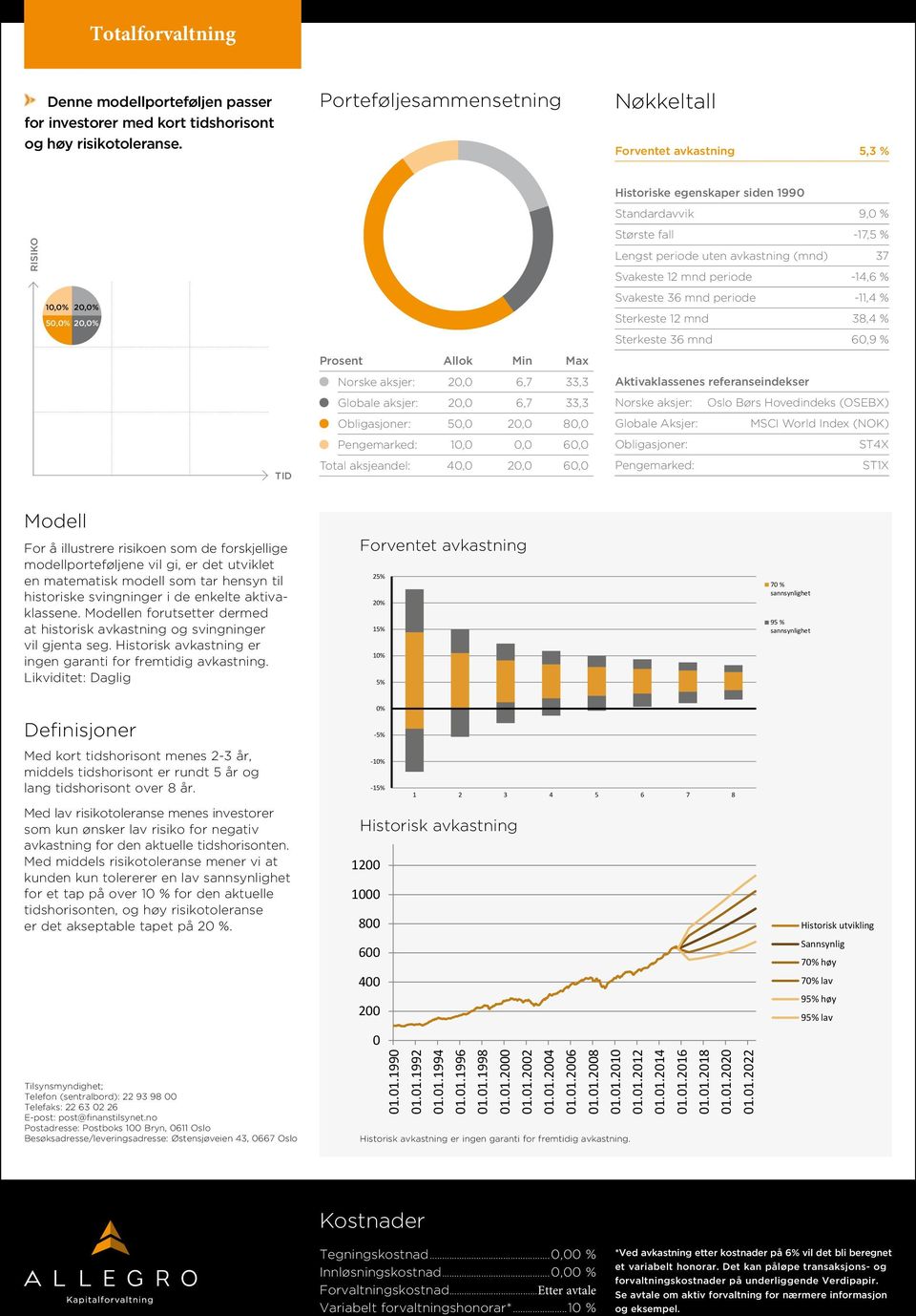 Sterkeste 12 mnd 38,4 % Sterkeste 36 mnd 6,9 % Prosent Allok Min Max Norske aksjer: 2, 6,7 33,3 Aktivaklassenes referanseindekser Globale aksjer: 2, 6,7 33,3 Norske aksjer: Oslo Børs 9 Hovedindeks