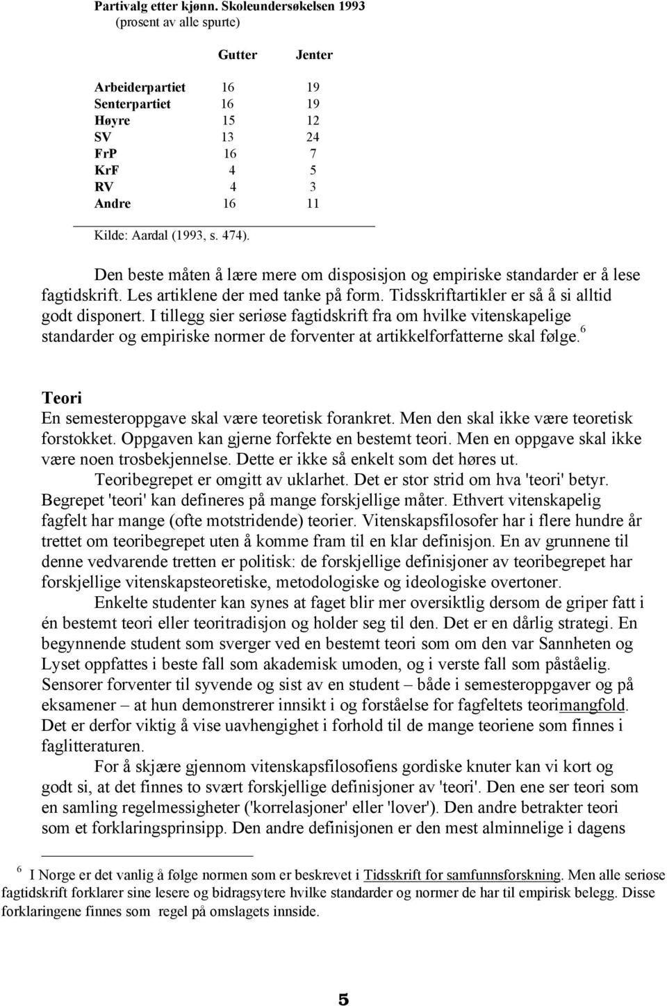 Den beste måten å lære mere om disposisjon og empiriske standarder er å lese fagtidskrift. Les artiklene der med tanke på form. Tidsskriftartikler er så å si alltid godt disponert.