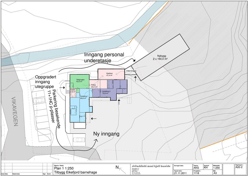 v. Utegruppa 43,3 m² Avdeling 1 90,6 m² 24,0 m² Kjøkken 41,4 m²