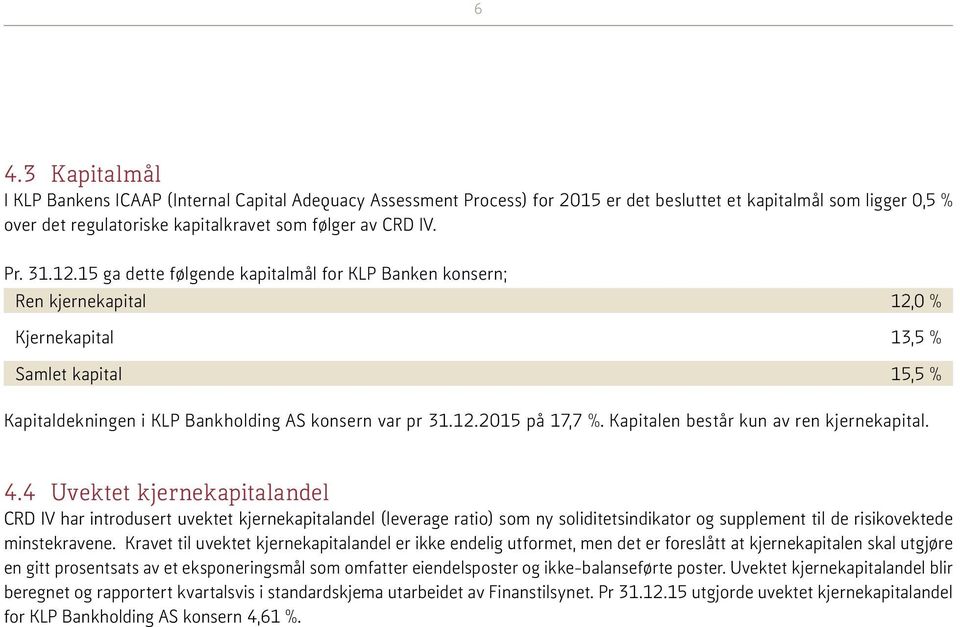 Kapitalen består kun av ren kjernekapital. 4.