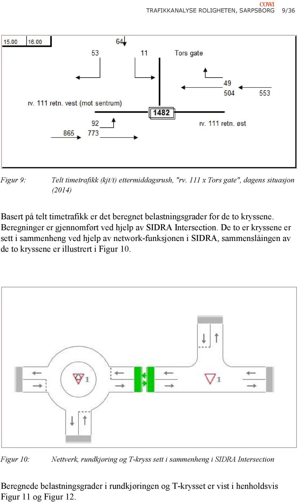 Beregninger er gjennomført ved hjelp av SIDRA Intersection.