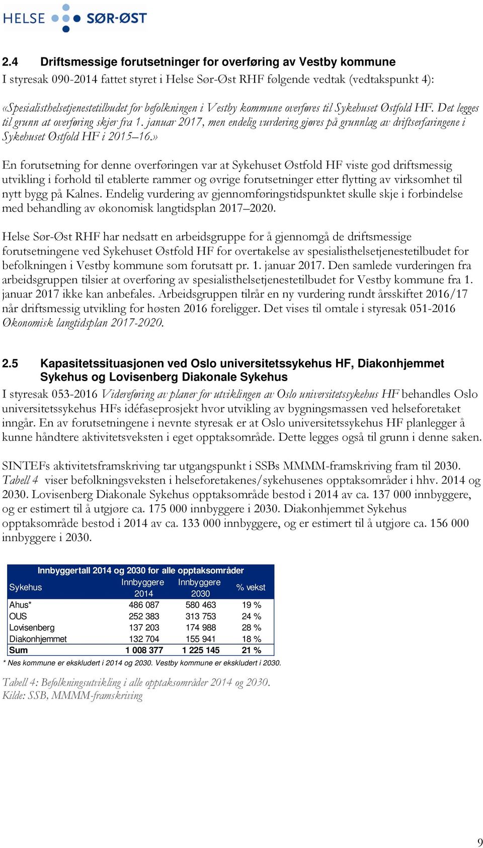 januar 2017, men endelig vurdering gjøres på grunnlag av driftserfaringene i Sykehuset Østfold HF i 2015 16.