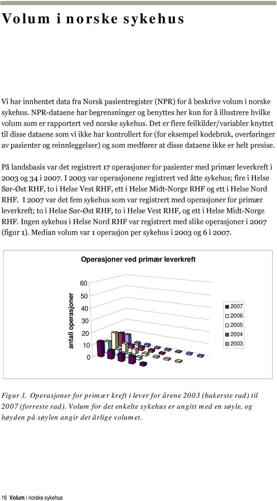 Det er flere feilkilder/variabler knyttet til disse dataene som vi ikke har kontrollert for (for eksempel kodebruk, overføringer av pasienter og reinnleggelser) og som medfører at disse dataene ikke