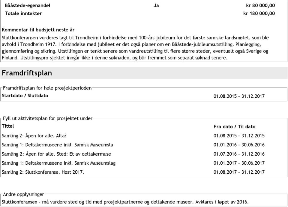 Utstillingen er tenkt senere som vandreutstilling til flere større steder, eventuelt også Sverige og Finland.