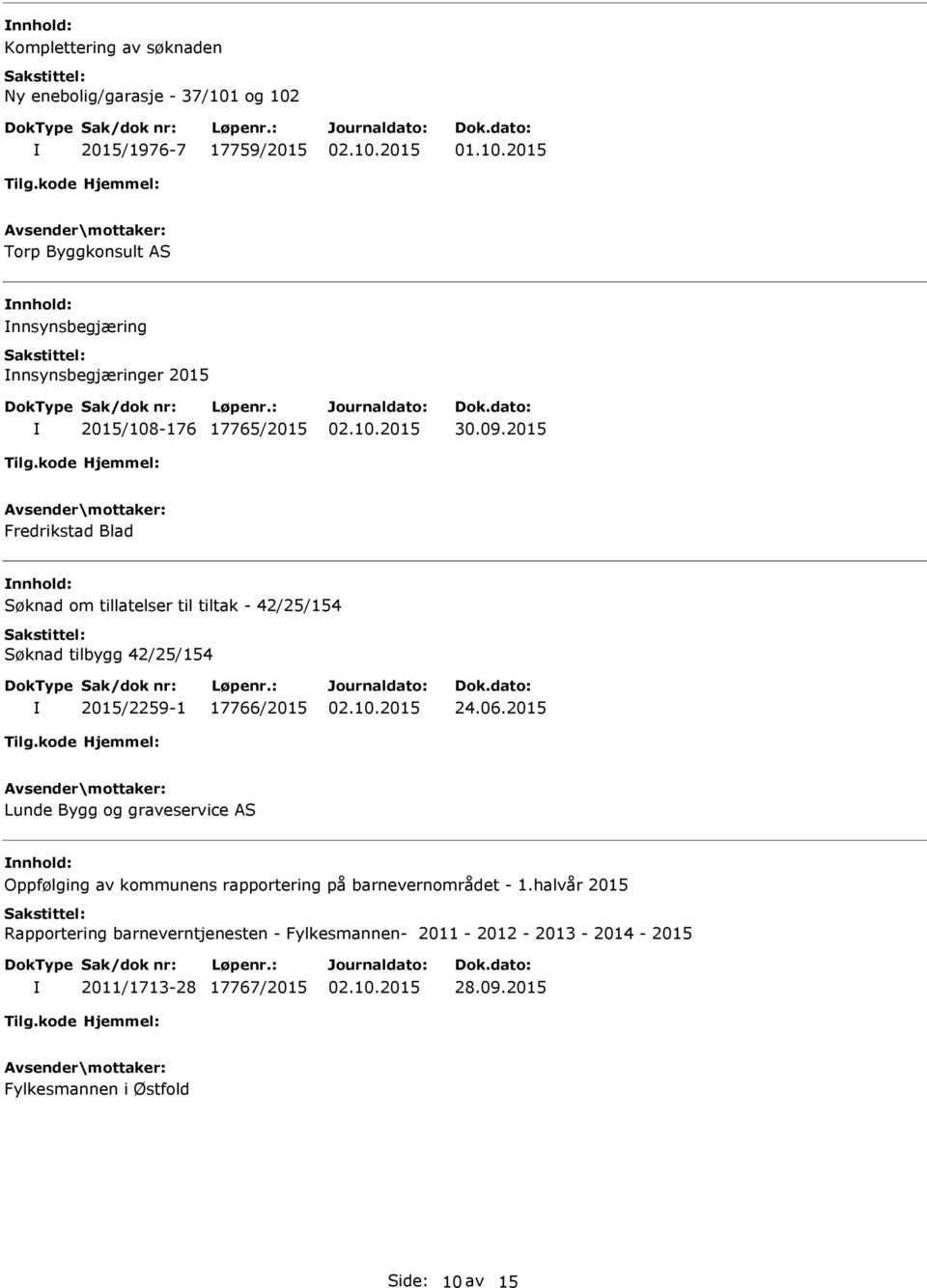 2015 Fredrikstad Blad Søknad om tillatelser til tiltak - 42/25/154 Søknad tilbygg 42/25/154 2015/2259-1 17766/2015 24.06.