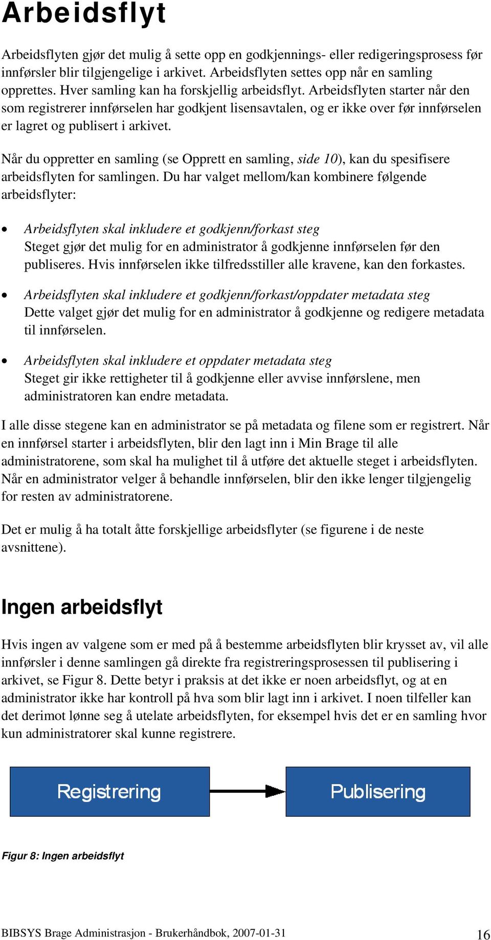 Når du oppretter en samling (se Opprett en samling, side 10), kan du spesifisere arbeidsflyten for samlingen.