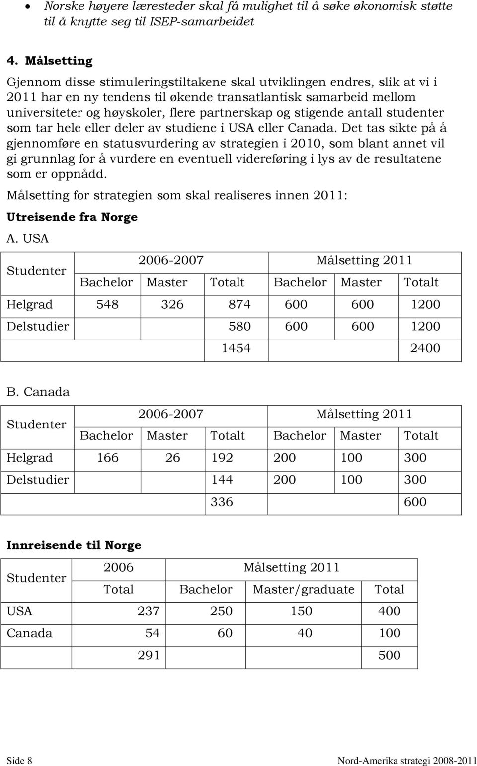 stigende antall studenter som tar hele eller deler av studiene i USA eller Canada.