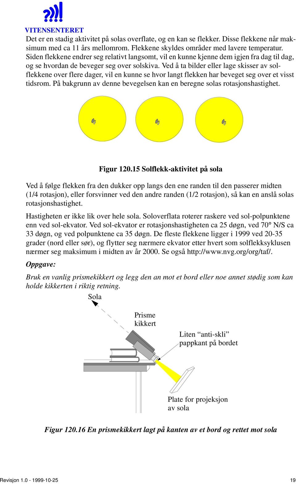 Ved å ta bilder eller lage skisser av solflekkene over flere dager, vil en kunne se hvor langt flekken har beveget seg over et visst tidsrom.