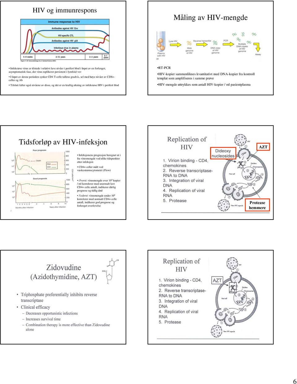 blod RT-PCR HIV-kopier sammenliknes kvantitativt med DNA-kopier fra kontroll templat som amplifiseres i samme prøve HIV-mengde uttrykkes som antall HIV-kopier / ml pasientplasma Tidsforløp av