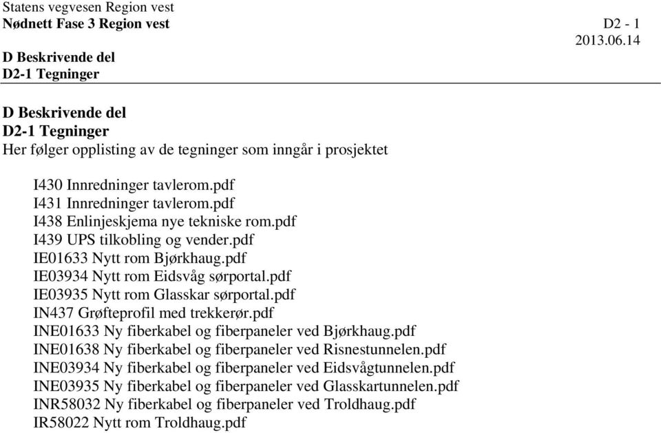 pdf I438 Enlinjeskjema nye tekniske rom.pdf I439 UPS tilkobling og vender.pdf IE01633 Nytt rom Bjørkhaug.pdf IE03934 Nytt rom Eidsvåg sørportal.pdf IE03935 Nytt rom Glasskar sørportal.