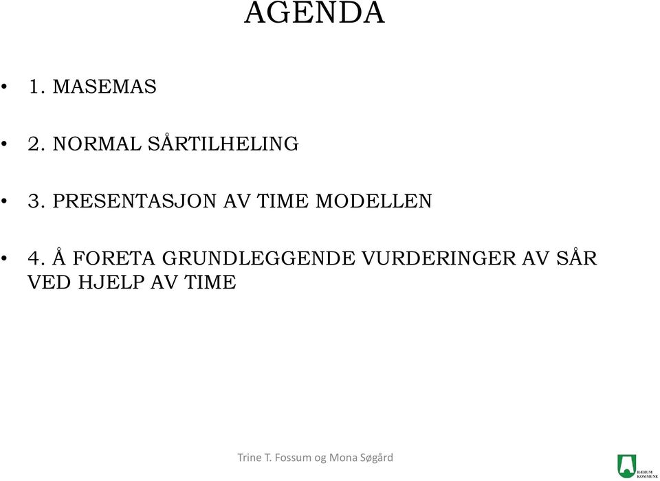 PRESENTASJON AV TIME MODELLEN 4.