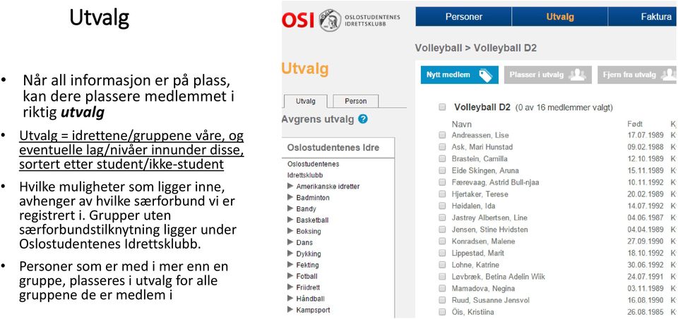 inne, avhenger av hvilke særforbund vi er registrert i.