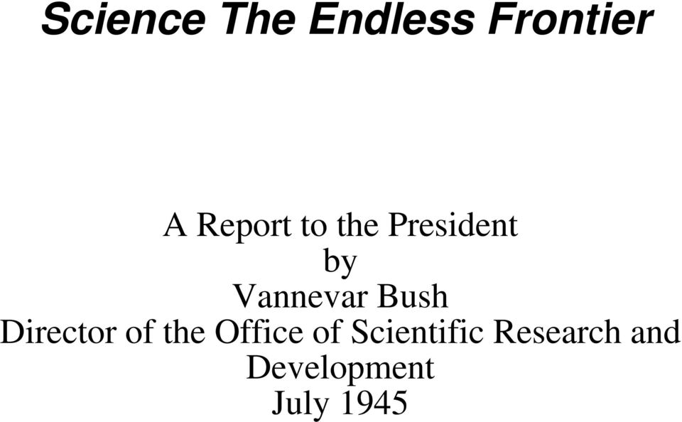 Bush Director of the Office of