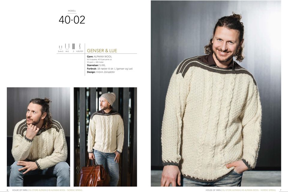 L (genser og lue) 6 HOUSE OF YARN DU STORE ALPAKKA 40