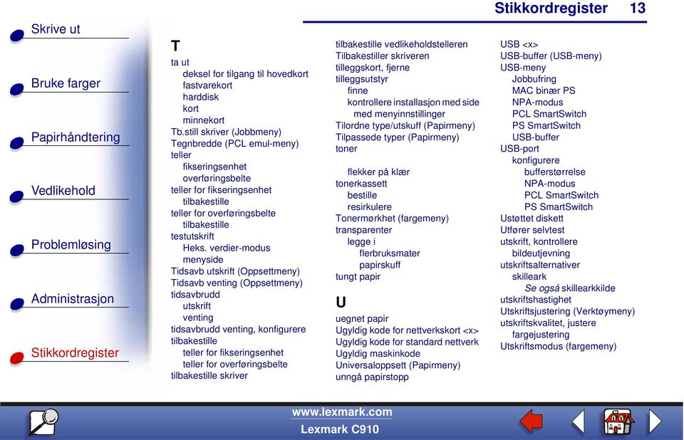 verdier-modus menyside Tidsavb utskrift (Oppsettmeny) Tidsavb venting (Oppsettmeny) tidsavbrudd utskrift venting tidsavbrudd venting, tilbakestille teller for fikseringsenhet teller for