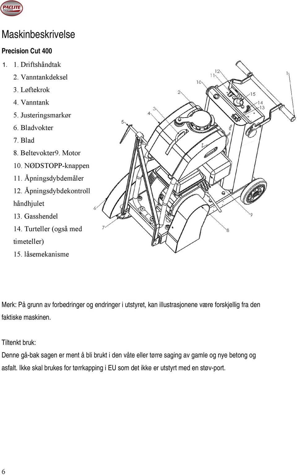 låsemekanisme Merk: På grunn av forbedringer og endringer i utstyret, kan illustrasjonene være forskjellig fra den faktiske maskinen.