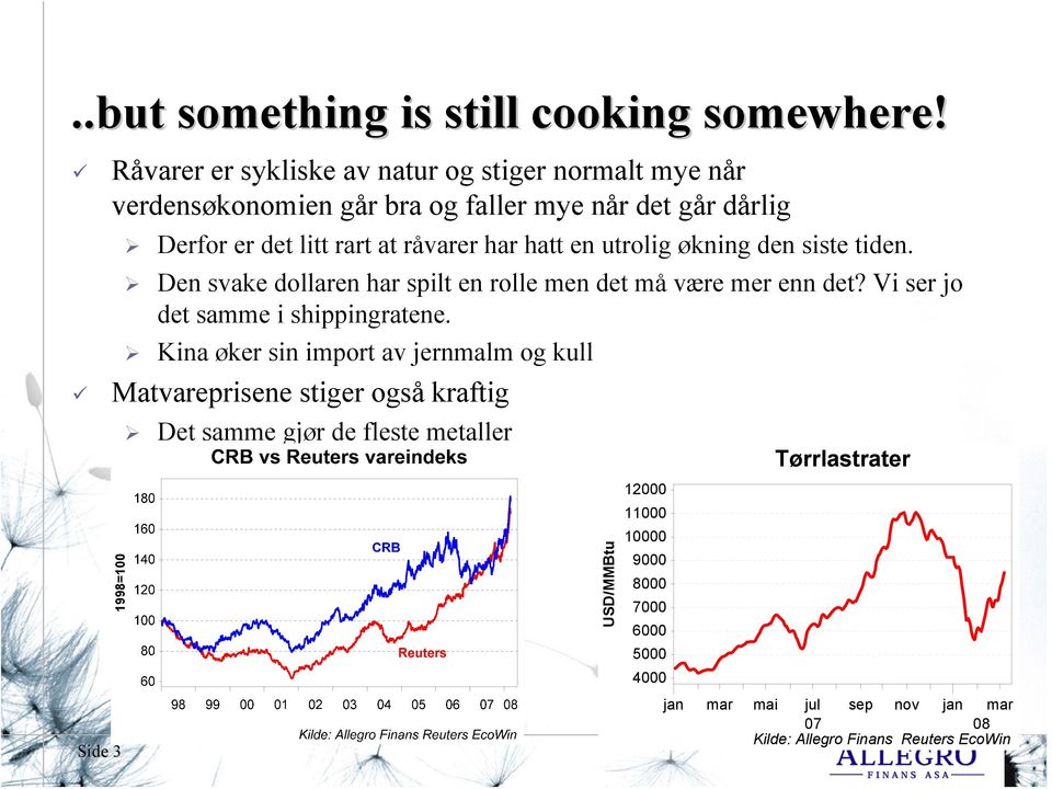 råvarer har hatt en utrolig økning den siste tiden. Den svake dollaren har spilt en rolle men det må være mer enn det?