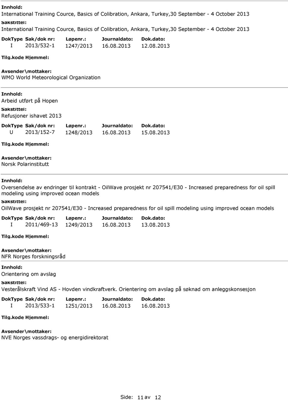 preparedness for oil spill modeling using improved ocean models OilWave prosjekt nr 207541/E30 - ncreased preparedness for oil spill modeling using improved ocean models 2011/469-13 1249/2013 13.08.