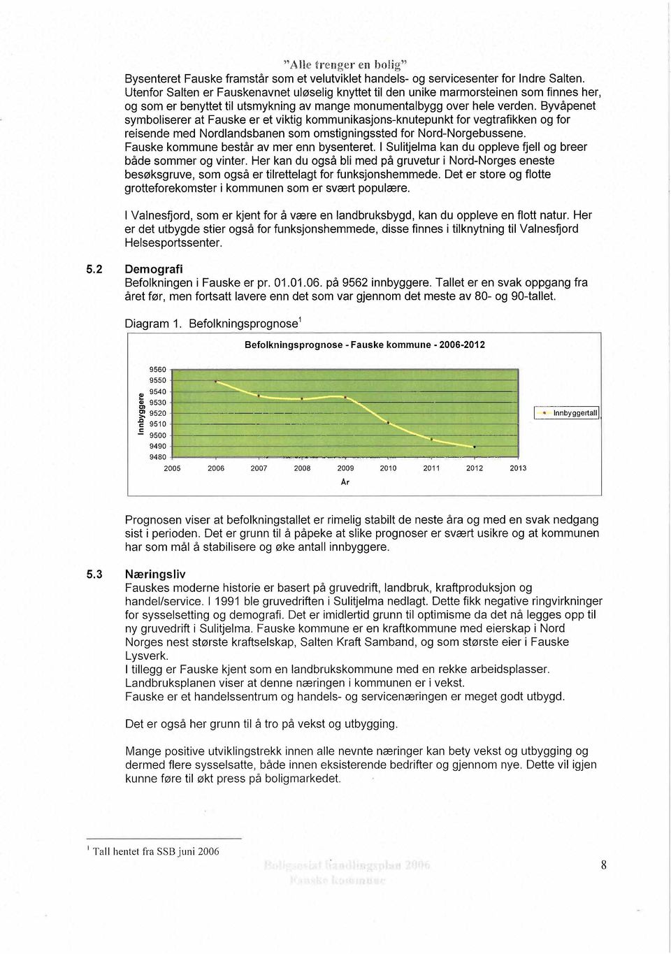 Byvåpenet symboliserer at Fauske er et viktig kommunikasjons-knutepunkt for vegtrafikken og for reisende med Nordlandsbanen som omstigningssted for Nord-Norgebussene.