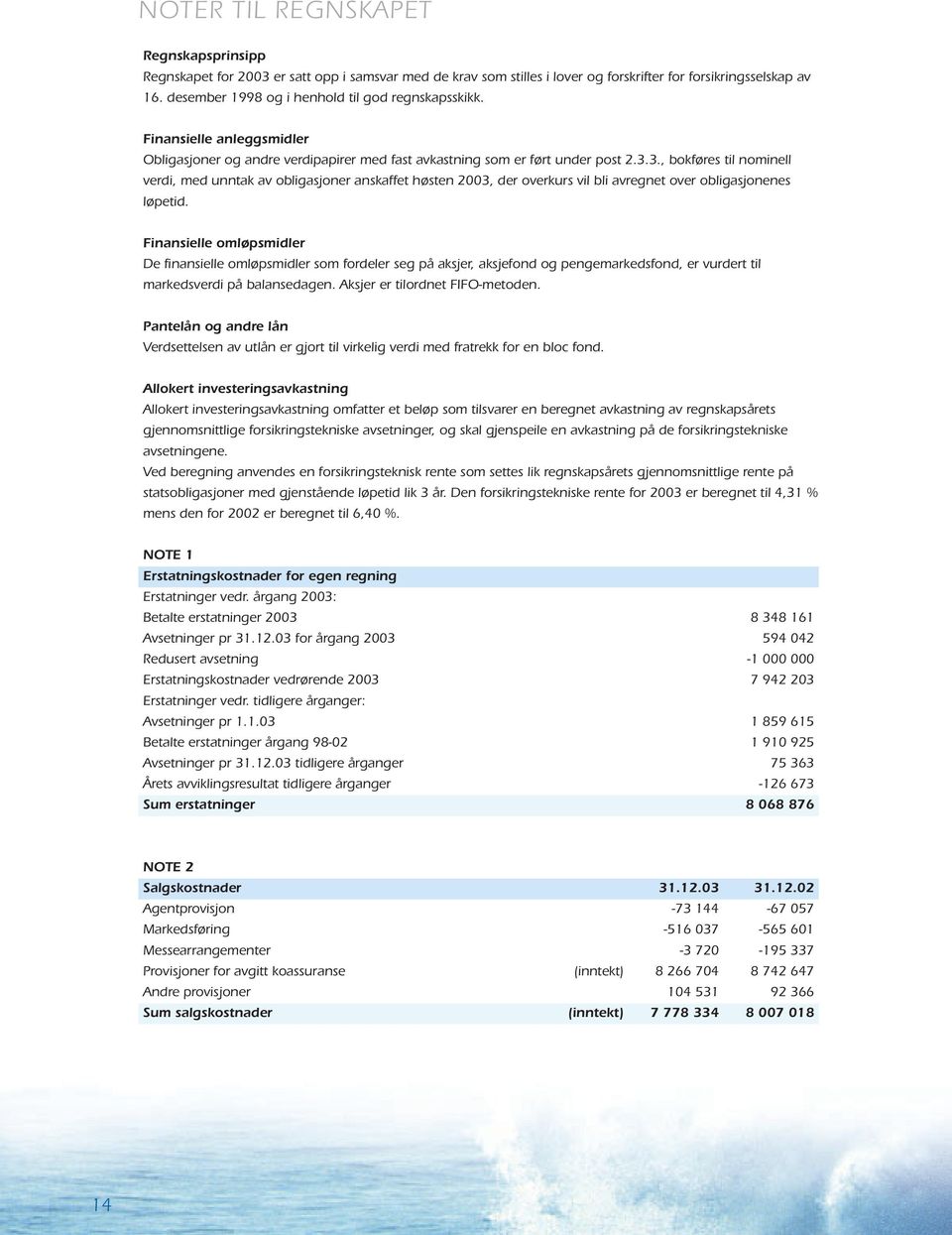 3., bokføres til nominell verdi, med unntak av obligasjoner anskaffet høsten 2003, der overkurs vil bli avregnet over obligasjonenes løpetid.