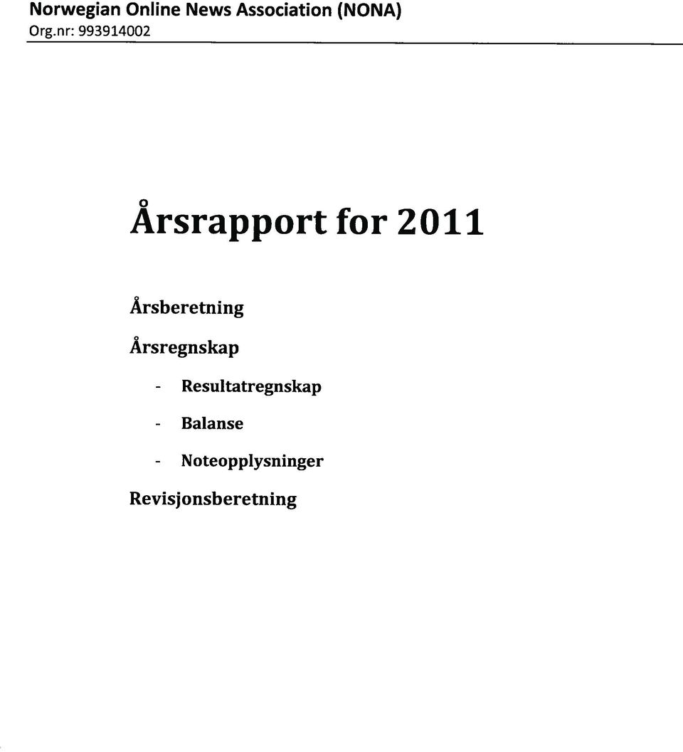 Årsberetning Årsregnskap -