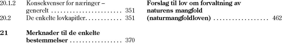 ........... 351 351 Forslag til lov om forvaltning av naturens