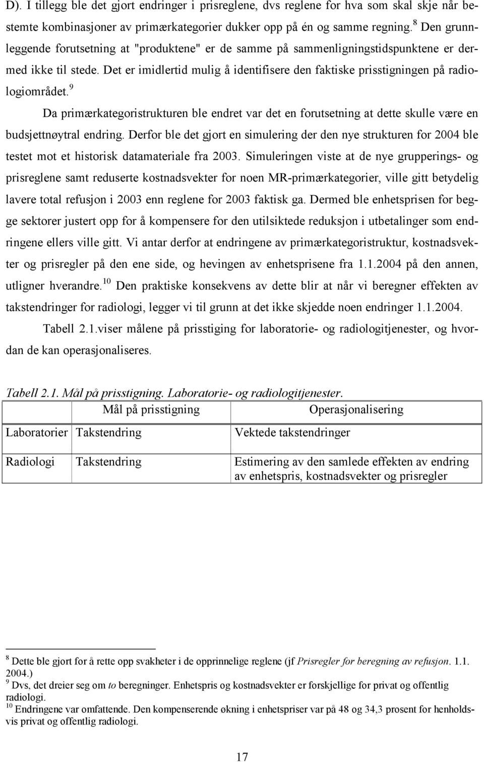 Det er imidlertid mulig å identifisere den faktiske prisstigningen på radiologiområdet.