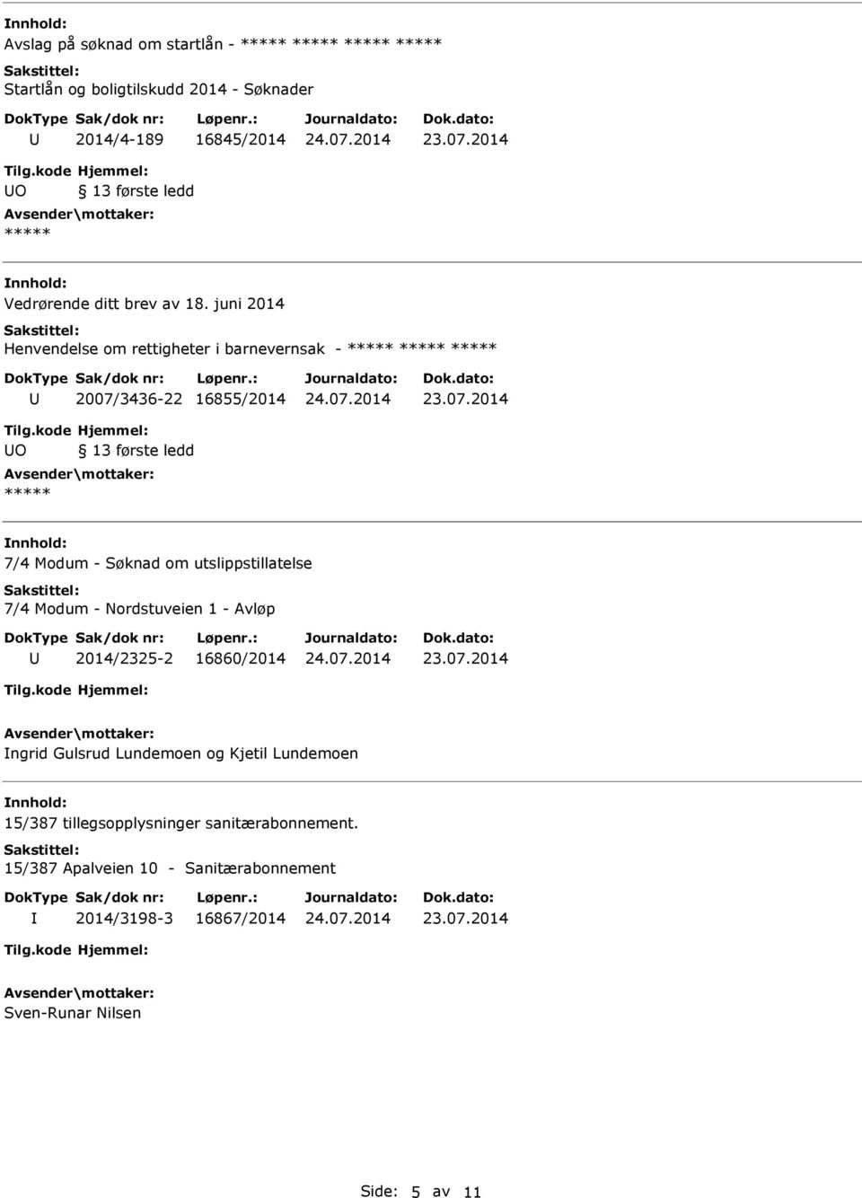 juni 2014 Henvendelse om rettigheter i barnevernsak - ***** ***** ***** 2007/3436-22 16855/2014 O 13 første ledd ***** 7/4 Modum - Søknad om