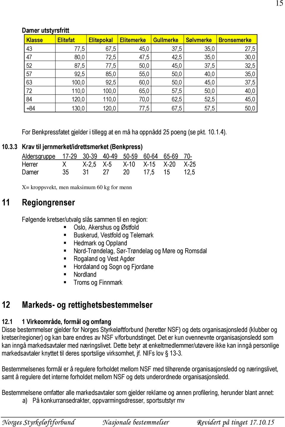 tillegg at en må ha oppnådd 25 poeng (se pkt. 10.1.4). 10.3.