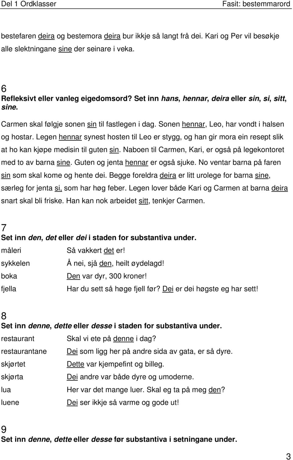 Legen hennar synest hosten til Leo er stygg, og han gir mora ein resept slik at ho kan kjøpe medisin til guten sin. Naboen til Carmen, Kari, er også på legekontoret med to av barna sine.