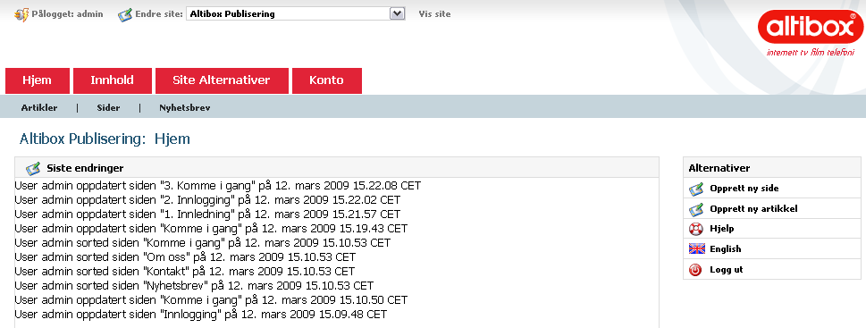 . Innledning Altibox Publisering (Publiseringsverktøy) er administrasjonsgrensesnittet for BRL-portalen.