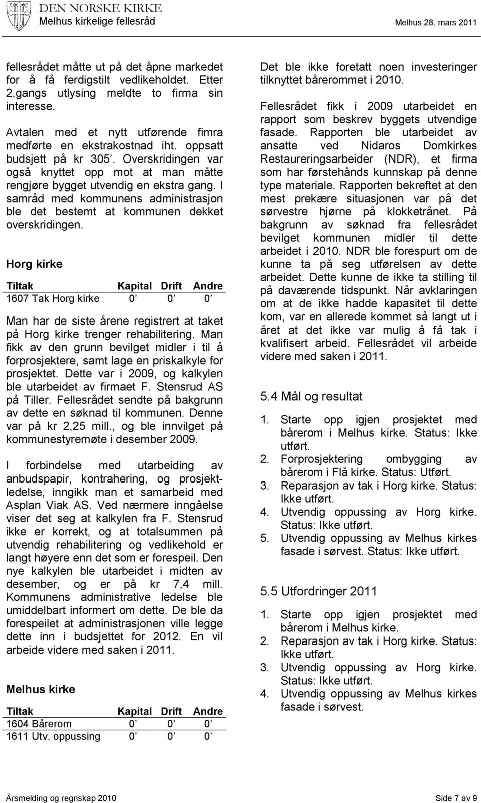 I samråd med kommunens administrasjon ble det bestemt at kommunen dekket overskridingen.