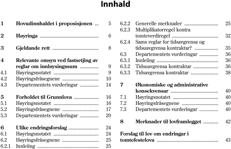 .. 9 6.3.3 Tidsavgrensa kontraktar... 38 4.2 Høyringsfråsegnene... 10 4.3 Departementets vurderingar... 14 7 Økonomiske og administrative konsekvensar... 40 5 Forholdet til Grunnlova... 16 7.