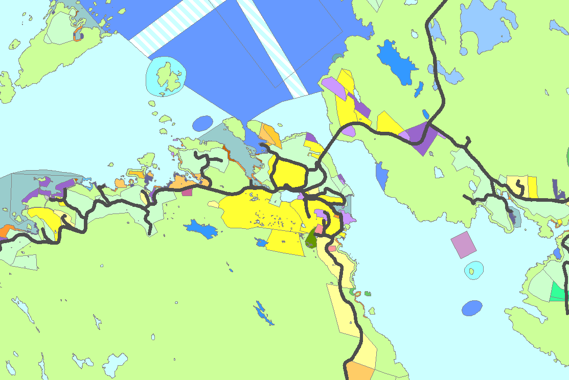 Krysset ned til kaiområdet (mellom Fv 546 og Fv 152) har dårlege sikt- og stigningsforhold.