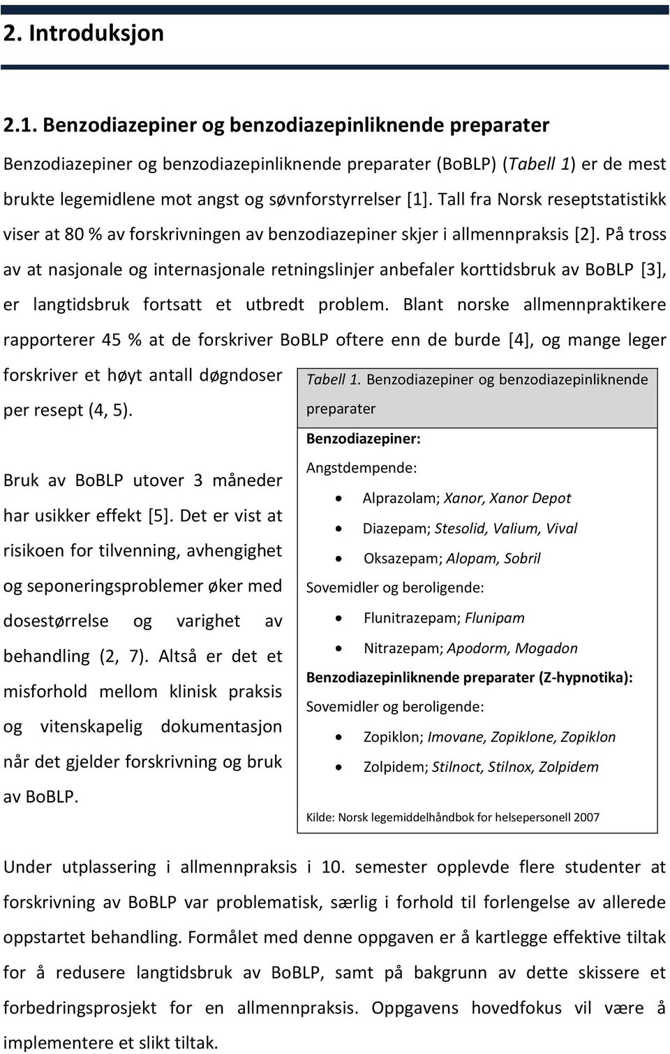 Tall fra Norsk reseptstatistikk viser at 80 % av forskrivningen av benzodiazepiner skjer i allmennpraksis [2].