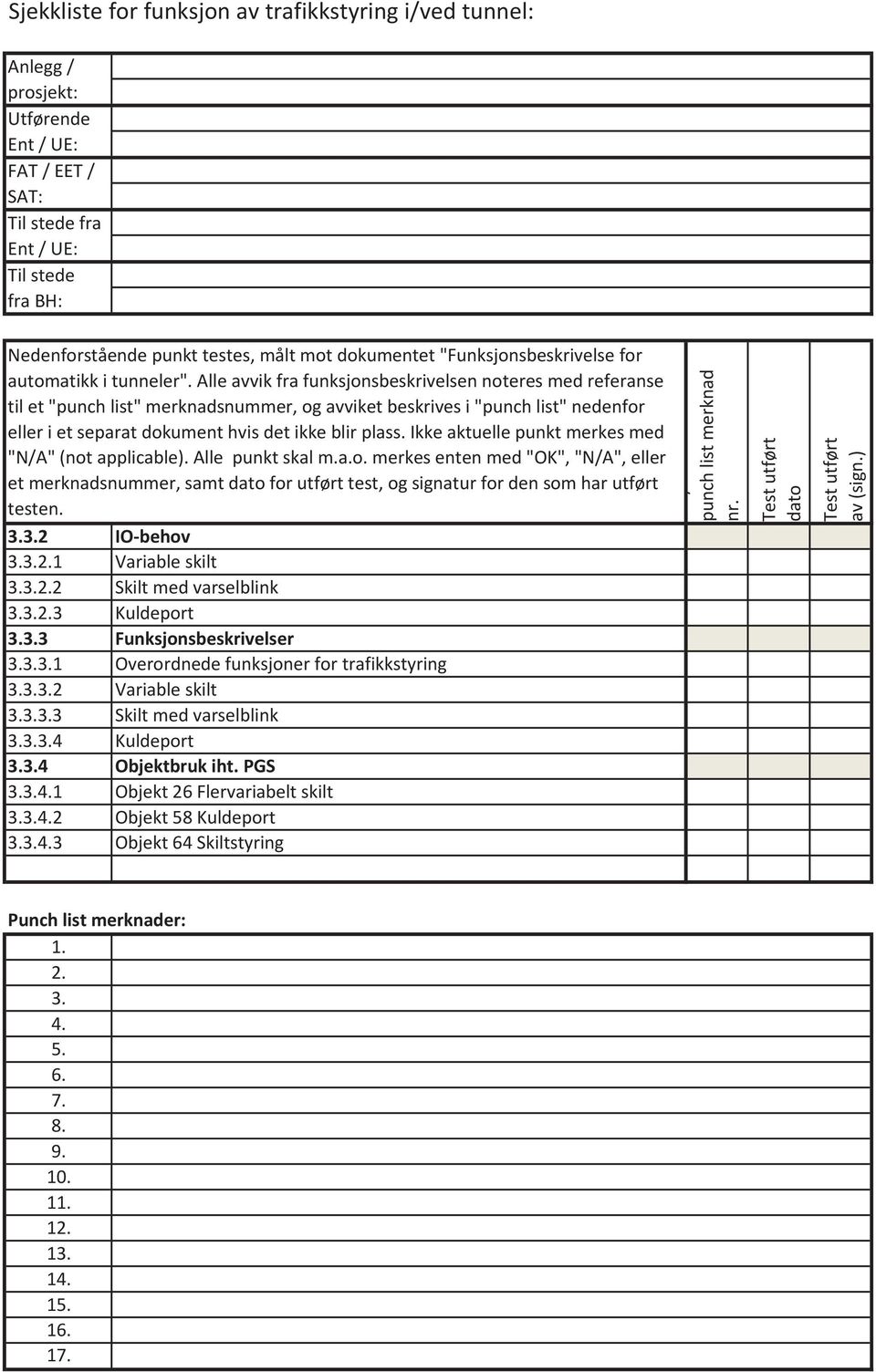 trafikkstyring 2 Variable skilt 3 Skilt med varselblink 4 Kuldeport 4 Objektbruk iht.