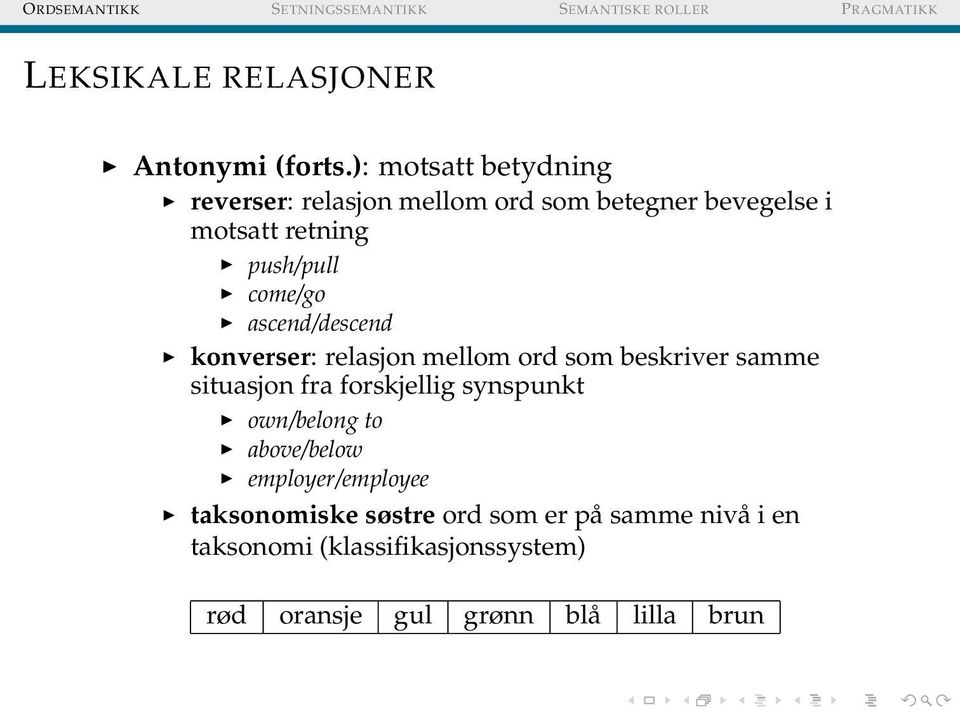 come/go ascend/descend konverser: relasjon mellom ord som beskriver samme situasjon fra forskjellig