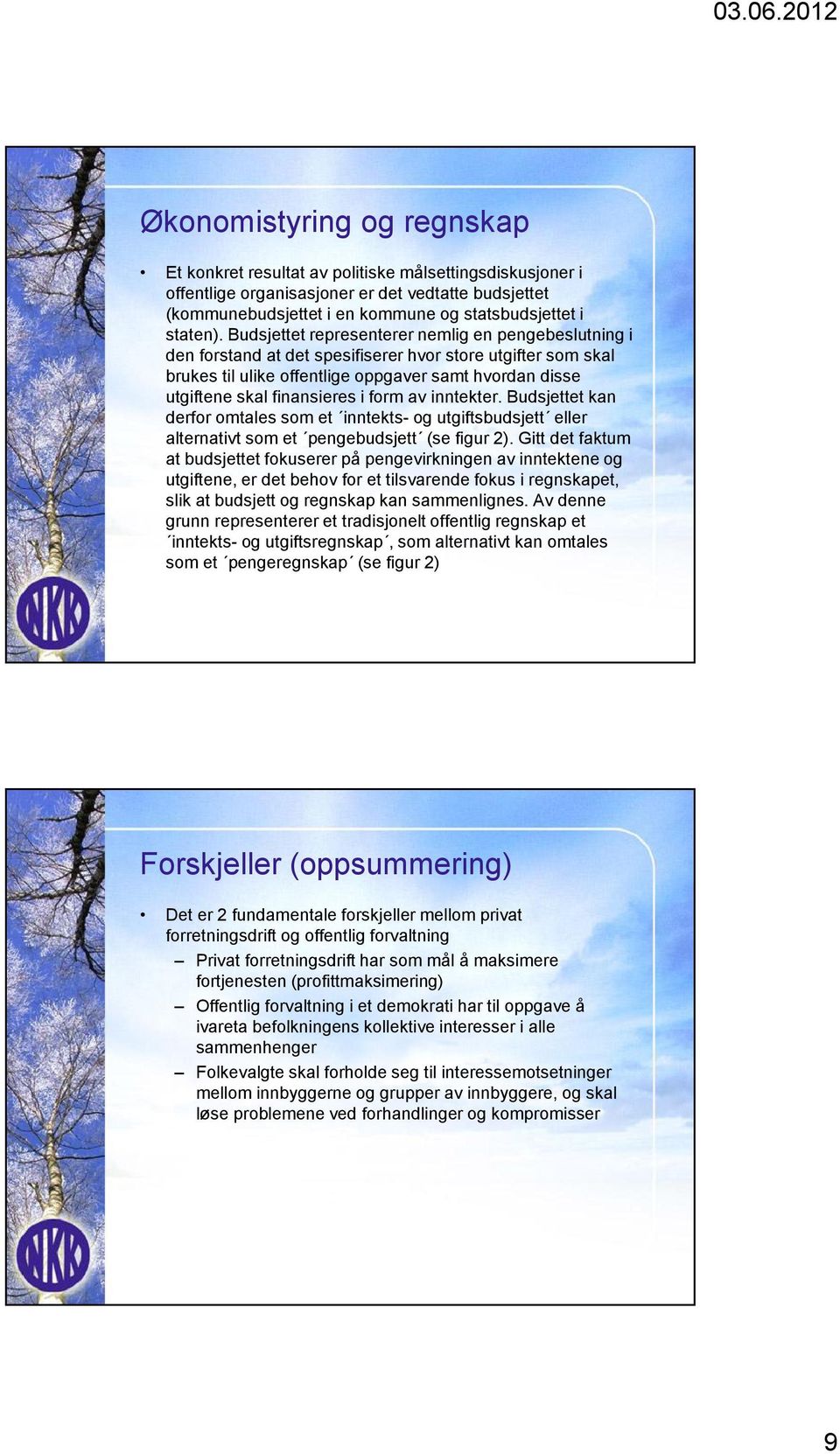 form av inntekter. Budsjettet kan derfor omtales som et inntekts- og utgiftsbudsjett eller alternativt som et pengebudsjett (se figur 2).