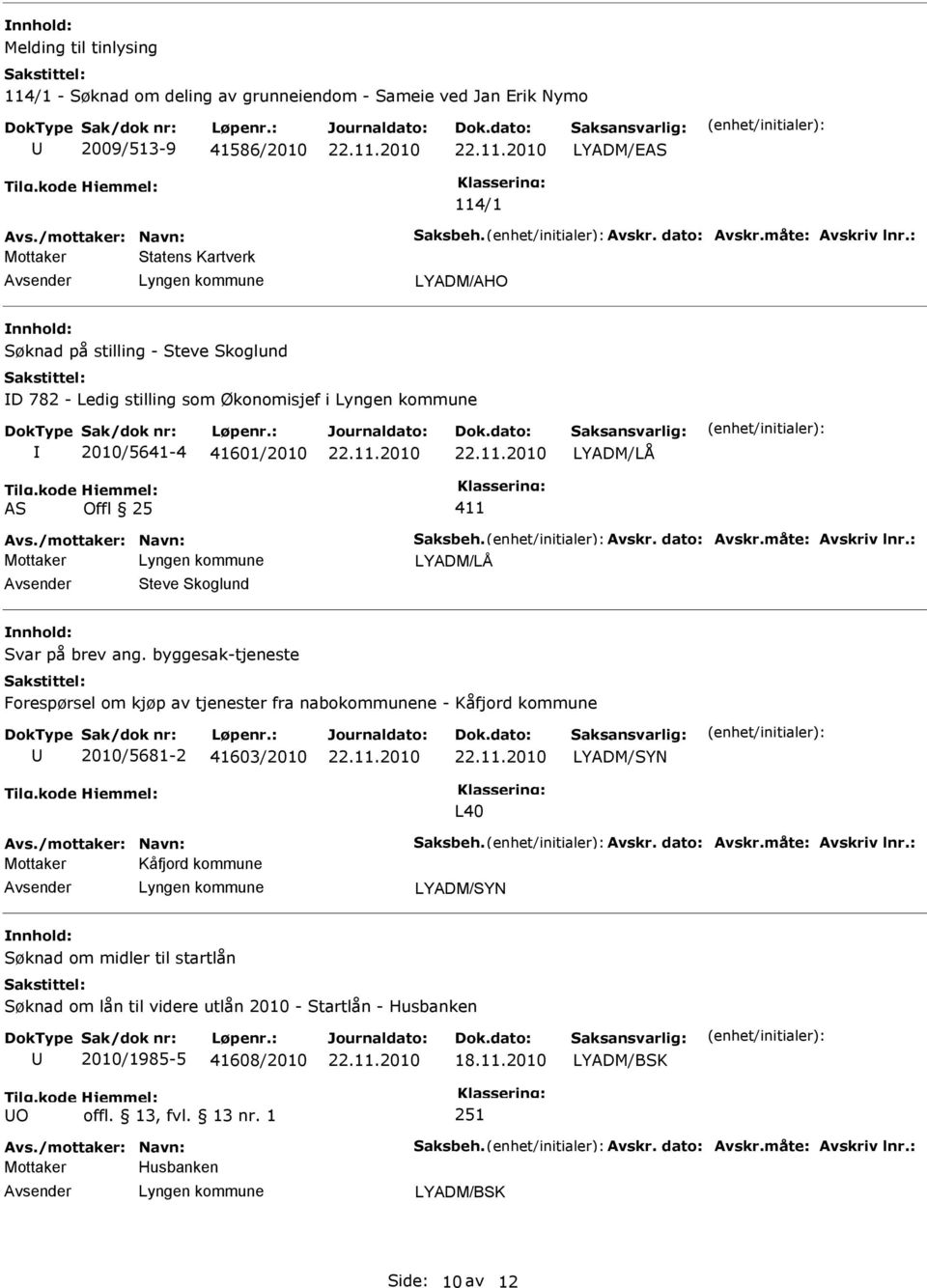 måte: Avskriv lnr.: Steve Skoglund Svar på brev ang. byggesak-tjeneste Forespørsel om kjøp av tjenester fra nabokommunene - Kåfjord kommune 2010/5681-2 41603/2010 LYADM/SYN L40 Avs.