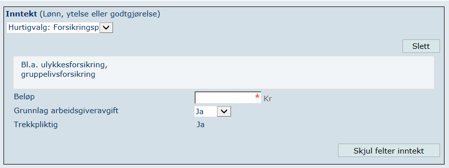 Gjelder ikke der arbeidsgiver dekker telefonregning, det skal rapporteres som utgiftsgodtgjørelse. Det er ikke hurtigvalg for ekom utgiftsgodtgjørelse.