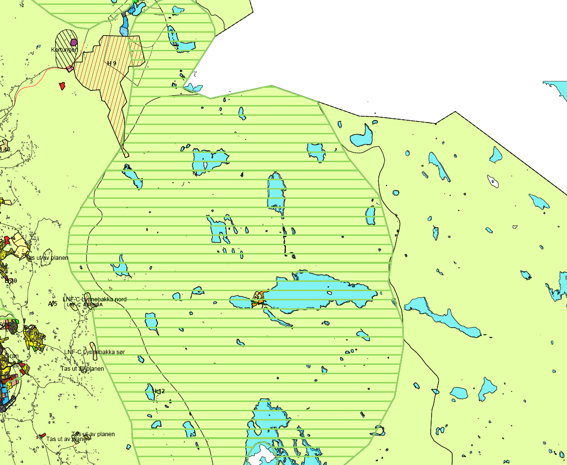 Øståsen + hyttefelt Lygna Hytteområder