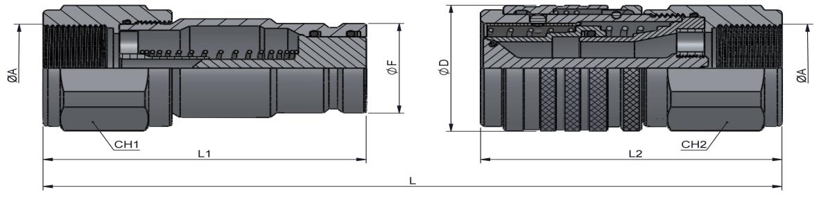 Serie TF Produktgruppe E Koblingsbar Materialkvalitet Pakningsmateriale Gjenge TEMA FF RV, Offshore AISI316 VITON (FKM) -15 C