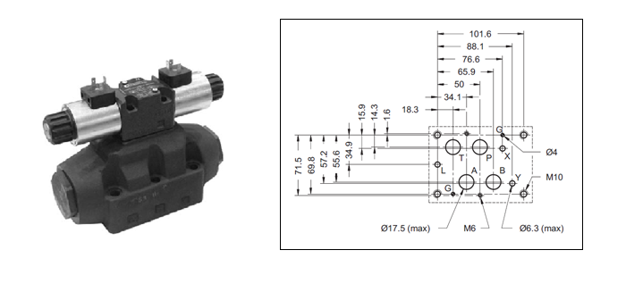 Ventiler Retningsventiler - Cetop 07 elektrisk operert DSP7 on/off spenning AC/DC, Qmaks 300 l/min Type Serie Maks trykk [bar] DU3414200008 Retn.