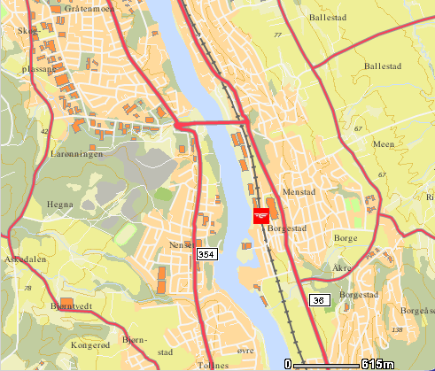 Jernbaneverket Network Statement 2016 Side/Page: 44 av/of 47 Borgestad (Menstad godsterminal) Adresse Borgestad, 6 km sør for