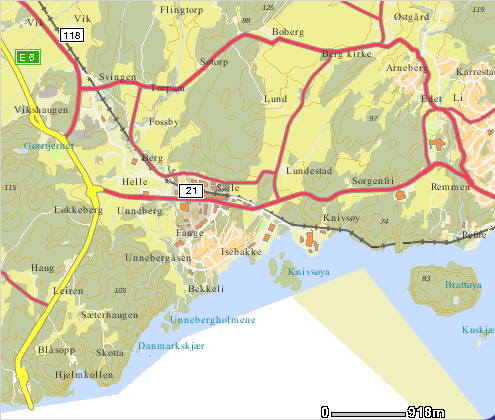 Jernbaneverket Network Statement 2016 Side/Page: 8 av/of 47 Berg, Haldenterminalen Berg, 6 km vest for Halden Sporeier Hangartner