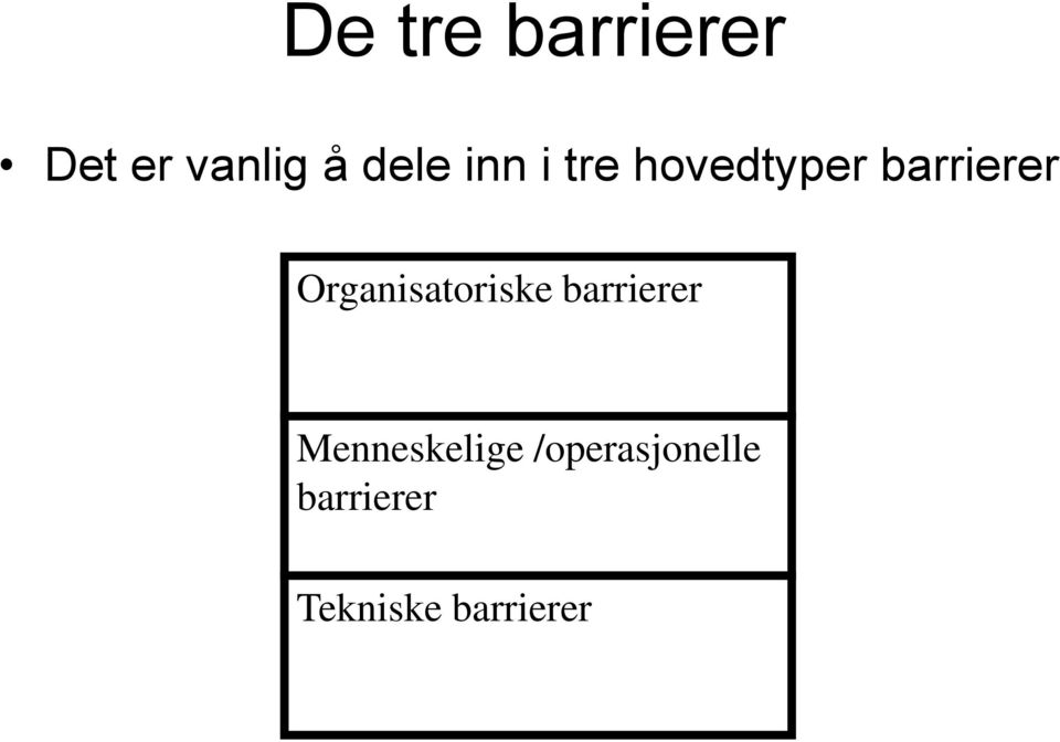 Organisatoriske barrierer