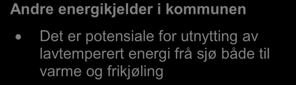 5.5 Spillvarme Det er ikkje registrert spillvarme i Leikanger. 5.6 Avfall Avfallet vert levert til Simas. Eventuell gjenvinning av energien i søppel skjer derfor ikkje i Leikanger kommune.